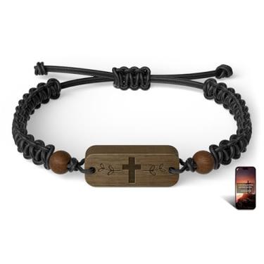 Imagem de Pulseira com versículo bíblico diário | Pulseira cristã ajustável para inspiração pessoal diária | Pulseira Jesus Faith | Presentes cristãos inspiradores para adultos, Adjustable, Sem Pedra Preciosa