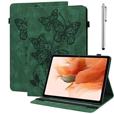 Imagem de VODEFOX Capa para Samsung Galaxy Tab A8 de 10,5 polegadas 2022 SM-X200/X205/X207, capa de couro PU em relevo borboleta flip suporte com faixa elástica e suporte de cartão para tablet Galaxy Tab A8 -