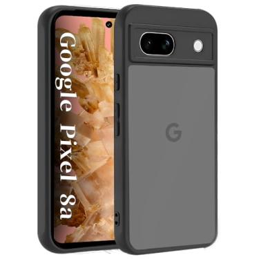Imagem de ZXZone Capa fosca para Google Pixel 8A, capa de telefone traseira translúcida fosca, não amarela, à prova de choque, bumper protetora, antiarranhões, parte traseira rígida de policarbonato