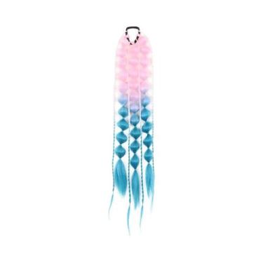 Imagem de Extensão De Rabo De Cavalo Trançado Sintético Colorido Longo Com Elást