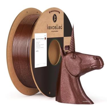 Imagem de Kexcelled Filamento PLA de cor mutável 1,75 mm vermelho aurora, filamento para impressora 3D Galaxy Glitter 260 mm/s PLA de alta velocidade 1 kg (2,2 lbs), camaleão que muda de cor com luz e ângulos