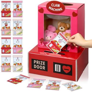 Imagem de Eaasty Claw Machine Valentine Boxes for Kids DIY Valentines Day Mailbox Kits with 32 Vending Machine Valentine Cards for School Classroom Boys Girls Gifts Exchange & Greeting Craft Party Favor