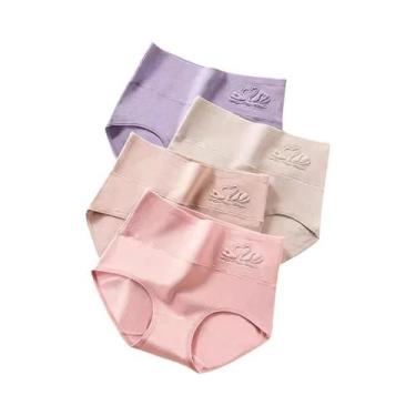 Imagem de Conjunto De 4 Calcinhas De Algodão plus Size De Cintura Alta, Confortá