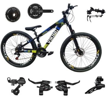 Imagem de Bicicleta 26 VikingX T25 24v Freeride Shimano K7 Cubo e Catraca Pneu Balão Flame-Unissex