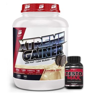 Imagem de Kit Whey Protein Xtreme Gainer 3Kg + Testosterona Testo Max 60 Tábs - Bio Sports USA-Unissex