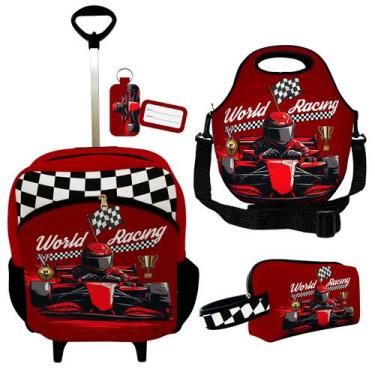 Imagem de Kit Escolar Infantil Mochila de Rodinha Lancheira Térmica Necessaire P