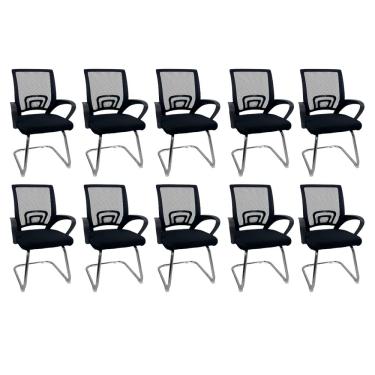 Imagem de  Kit 10 Cadeiras de Escritório Begônia Oficial Fixa