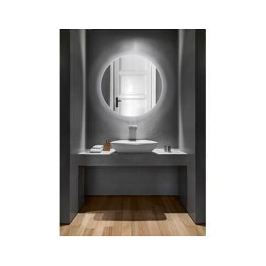 Imagem de Espelho Multiuso Lapidado Pendurador Led Branco Redondo