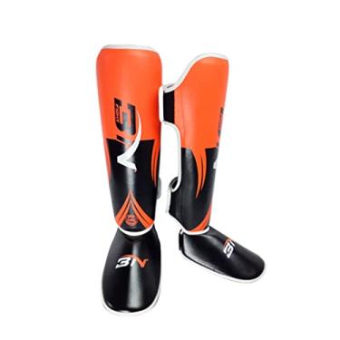 Imagem de Zxpjkyu Caneleiras para MMA, Kickboxing E Muay Thai, com Proteção para As Pernas, Laranja G Adulto