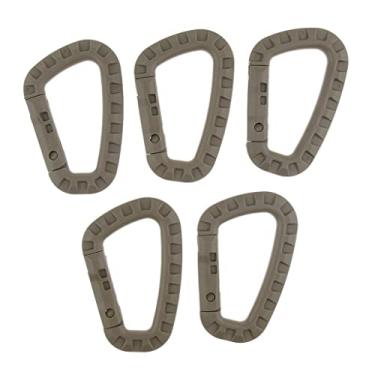 Imagem de Lljsszr Conjunto de 5 Mosquetões com Gancho para Mochila - Fivela de Pressão, marrom, 84,2 x 54,7 x 7,3 mm