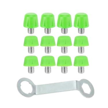 Imagem de IEUDNS Conjunto de 12 travas de reposição para chuteiras de futebol, portáteis e para grama sintética, com chave de 8 mm e 10 mm, para treinamento em, Verde