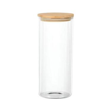 Imagem de Porta Mantimentos de Vidro com Tampa de Bambu 1,4 Litros Domni