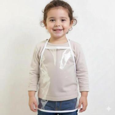 Imagem de Avental Infantil Escolar Plástico Para Atividades De Arte Pinturas E C