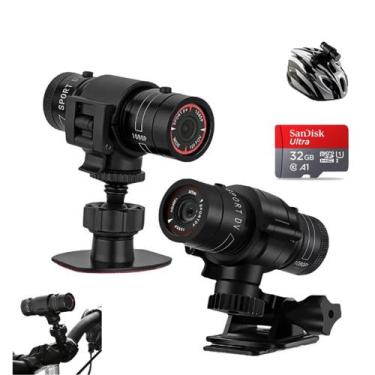 Imagem de Câmera Filmadora 1080p para Ciclismo e Motocross com 32gb 8 horas de g