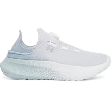 Imagem de Under Armour Tênis de corrida unissex SlipSpeed Mega Fade – Cabedal respirável, (014) Cinza halo/azul porto/prata metálico, 6.5 Women/5 Men