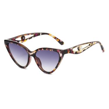 Imagem de HPIRME Óculos de luxo femininos com armação de metal estilo retrô masculino com proteção UV400 (6)