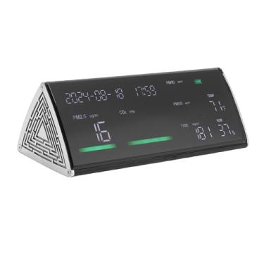 Imagem de Generic Monitor de Qualidade do Ar Interno, Detector de CO2 Portátil 10 Em 1 para PM2.5 PM10 PM1.0 TVOC Temperatura Umidade, Com Sensor Infravermelho NDIR, Testador de Ar de Carro para (Preto)