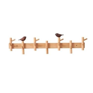 Imagem de Gancho para casaco e chapéu gancho criativo de madeira para sala de estar porta de entrada montado na parede cabideiro ganchos para chapéu de chave (médio)