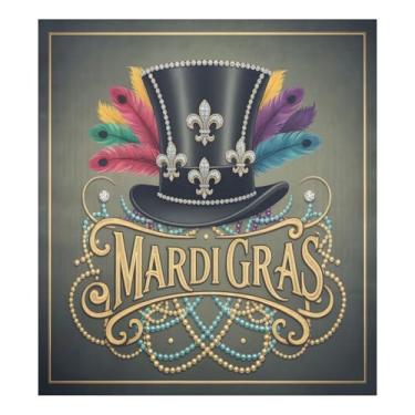 Imagem de Blueangle Capa de ímã vintage para lava-louças Mardi Gras, decoração da capa frontal da máquina de lavar louça, adesivos de eletrodomésticos, adesivos de eletrodomésticos, 58 cm C x 66 cm adesivo