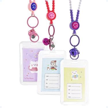 Imagem de Kit 3 Porta Crachá Infantil Identificação Escolar Mochila - Hxt