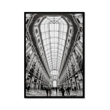 Imagem de Impressão em tela de fotografia de paisagem em preto e branco cenário da Itália para decoração de sala de estar - Veneza, Costa Amalfitana, Roma, Milão, Five Oceanside Towns Pôster de arte de parede