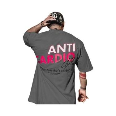 Imagem de Camiseta Esportiva Masculina Oversized De Verão Em Algodão Anti-Cardio