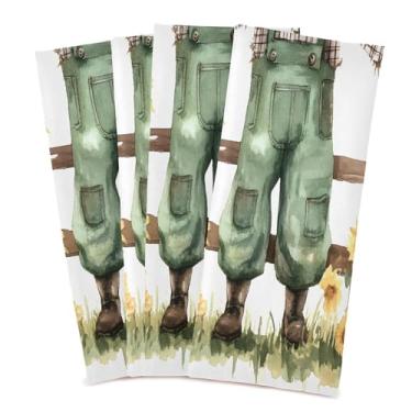 Imagem de xigua Conjunto de 6 panos de prato de cozinha em aquarela espantalho, toalhas de cozinha de secagem rápida altamente absorventes para limpeza de pratos e limpeza manual, 71 x 45 cm