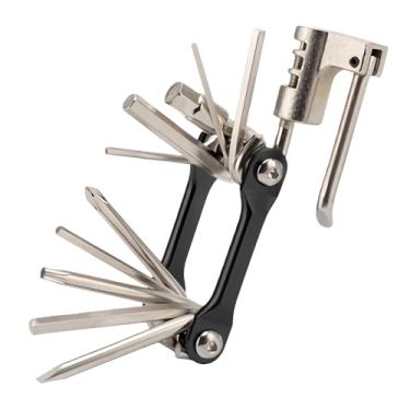 Imagem de Kit de reparo de bicicleta multifuncional 11 em 1 – Conjunto de ferramentas de reparo de bicicleta de montanha de liga de alumínio com chave inglesa, chave de fenda, cortador de corrente e muito mais