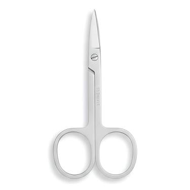 Imagem de Tesoura Para Unhas Profissional Ponta Curva De Aço Inox 9cm Adulto - Corte de Unhas, Sobrancelhas, Barbas, Bigodes e Pelos no Nariz, Barbeiro, Cabeleireiro, Salão de Beleza, Manicure e Pedicure