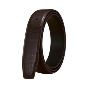 Imagem de Cinto Masculino De Couro Genuíno Azul Liso 3,3cm De Largura Sem Fivela