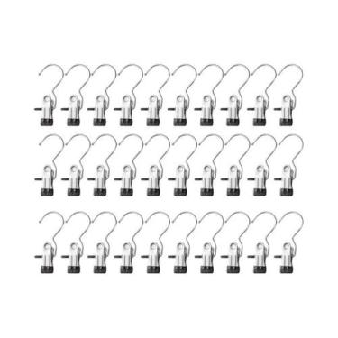 Imagem de Pregadores De Roupa Multifuncionais Em Aço Inoxidável Preto 5-30 Peças