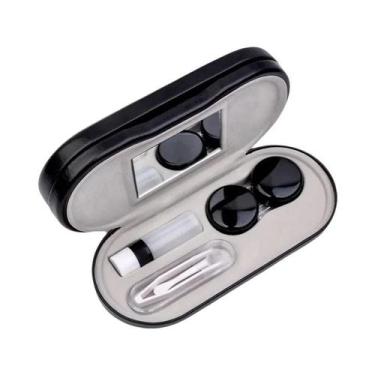 Imagem de Estojo Dobrável Para Lentes De Contato Com Textura De Madeira, Resiste