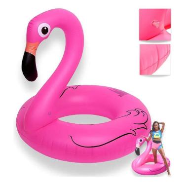 Imagem de Boia Flamingo Gigante Inflável 120Cm Rosa Adulto Piscina
