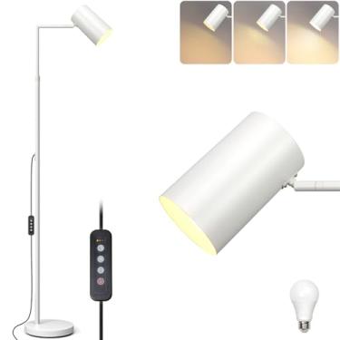 Imagem de Ldeco Luminária de chão de arco regulável contínua para sala de estar com temporizador, lâmpadas de leitura modernas ajustáveis em altura para sala de estar, sala de leitura, escritório, lâmpada LED