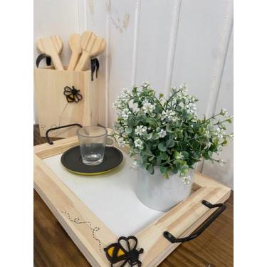 Imagem de Bandeja Abelha para Mesa Posta, Decoração Cozinha - Rainha da Madeira