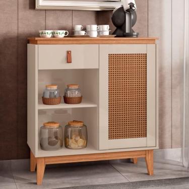 Imagem de Aparador Cantinho Do Café Célia Efeito Palha Off White Noce