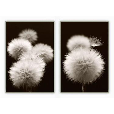 Imagem de Kit Com 2 Quadros Decorativos Florais Com Moldura Para Sala Quarto Escritório 77x112 Floral 022