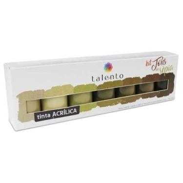 Imagem de Kit Tinta Acrilica Tons de Sépia C/7 Cores 37ml - TALENTO