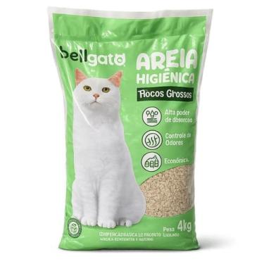 Imagem de Areia Higiênica 4kg Grossa Gato Aditivo Antiodor Argila Xixi - Aurora 