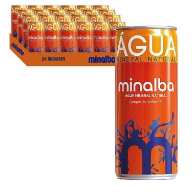 Imagem de Agua Mineral Com Gás Minalba Lata 310Ml  24 Unidades 