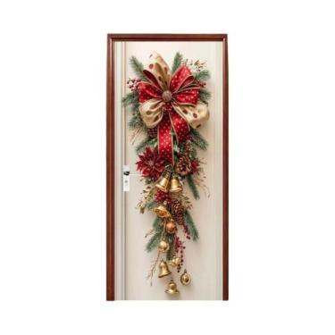 Imagem de Decoração De Natal Com Sinos Vermelhos E Folhas Verdes, Ornamento Susp