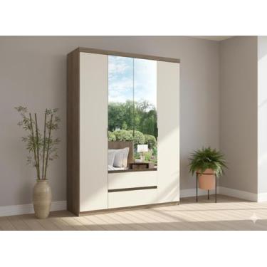 Imagem de Guarda-roupa 4 Portas 2 Gavetas 100% MDF 168cm X 230cm Nobre - THB Móv