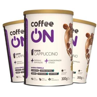 Imagem de Kit 3 Suplemento Alimentar em pó Coffee On Sabor Cappuccino 300g Scoop