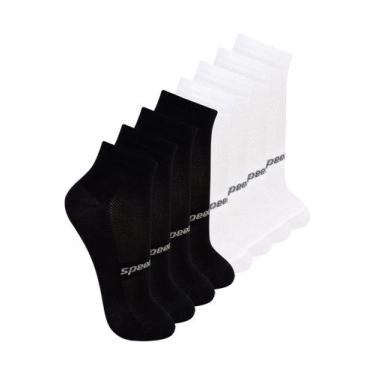 Imagem de Kit com 8 Pares de Meias Esportiva Cano Curto Speedo 8033 Colorido, Br
