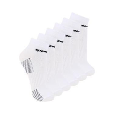 Imagem de Kit com 6 Pares de Meias Cano Curto Speedo 8034, Branco, 39-44