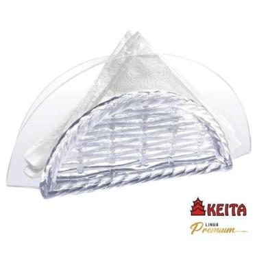 Imagem de Porta Guardanapo Acrilico Transparente Trança De Cristal Linha Premium