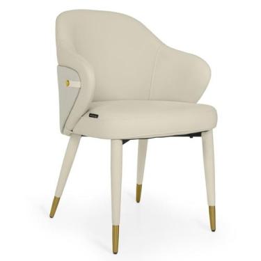 Imagem de Cadeira de Jantar Estofada Milano Design Italiano com Encosto Ergonômi