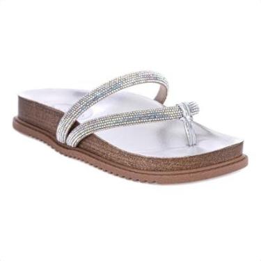 Imagem de Sandália Papete Beira Rio 8524107 Prata - Feminino-Feminino