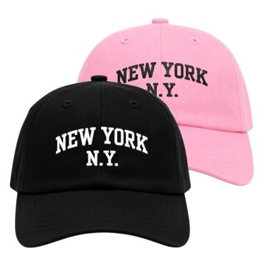 Imagem de Kit 2 Boné Aba Curva Bordados com Regulagem Traseira Casual-Unissex