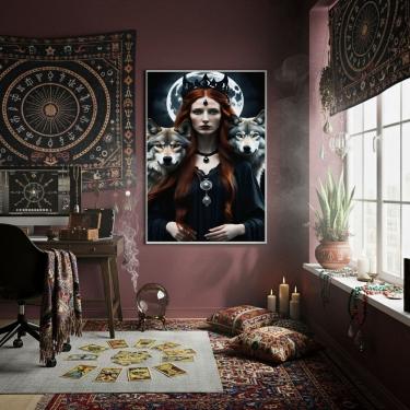 Imagem de Quadro Decorativo Hécate - Deusa Grega da Magia - 70x50cm